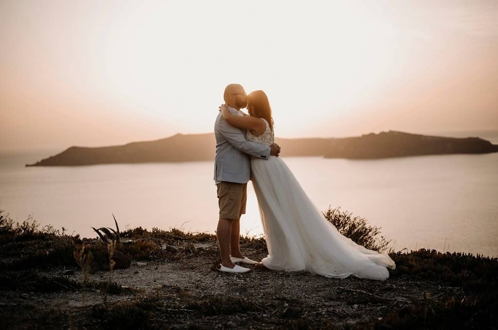 Kreatív fotózás wedding is coming Santorini Görögország